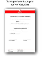Trainingserlaubnis (Jugend) für RW Rüggeberg